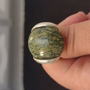 Custom Sterling Silver Semi Precious Stone Ring size 7